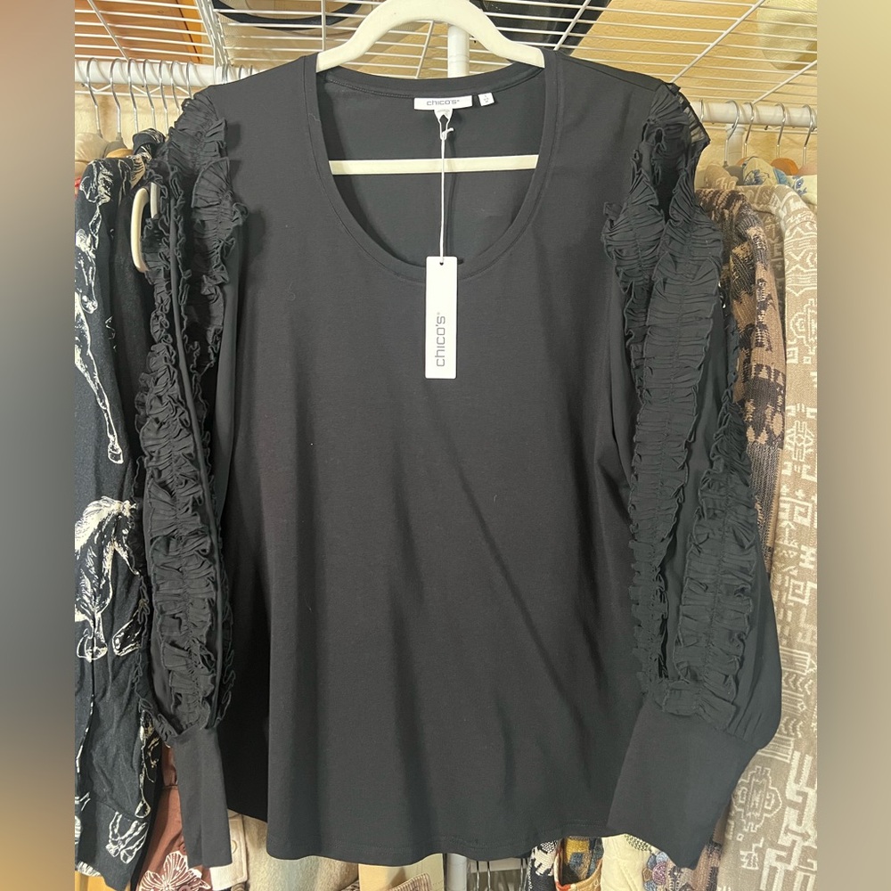 Chico's Black Long Sleeve Shirt